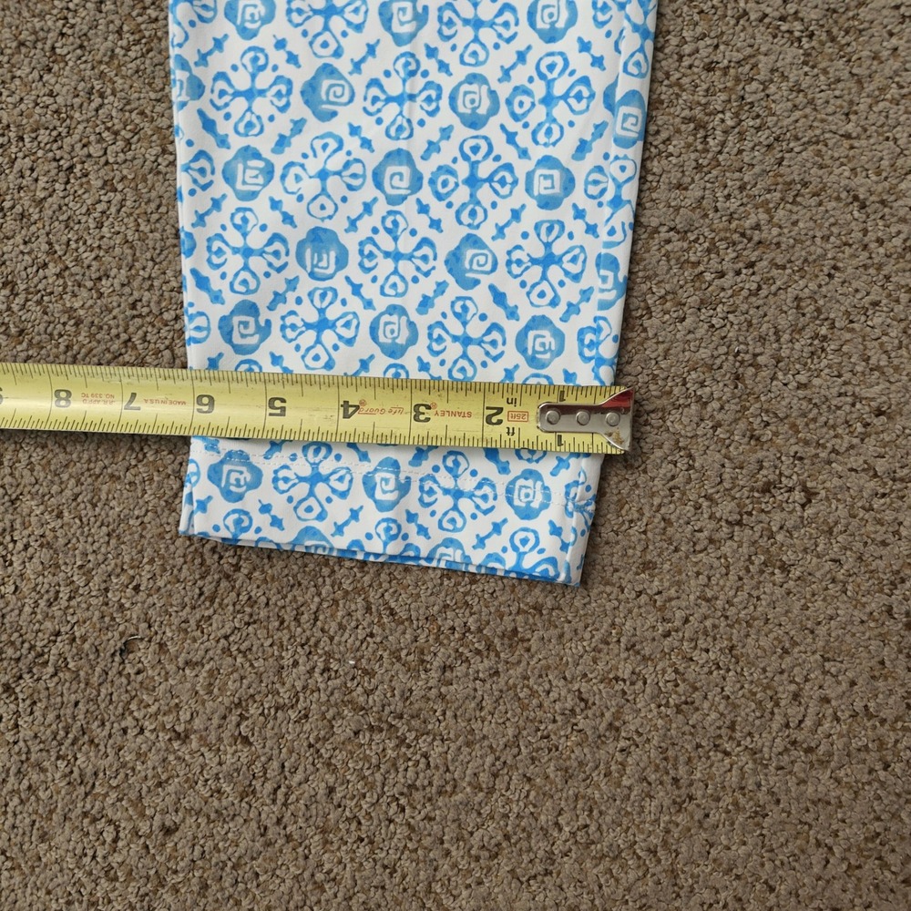 J.McLaughlin Lexie‎ Leggings Womens XS Blue White Geometric Tile Print Cropped - Picture 14 of 14